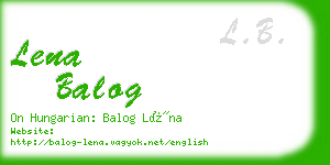 lena balog business card